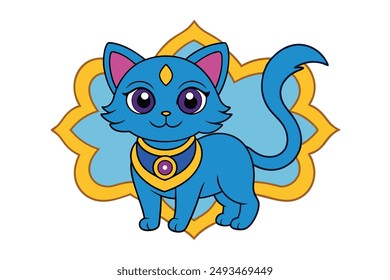 A Cute Cat Vector Illustration Cartoon, Clipart, and Line Art Designs.