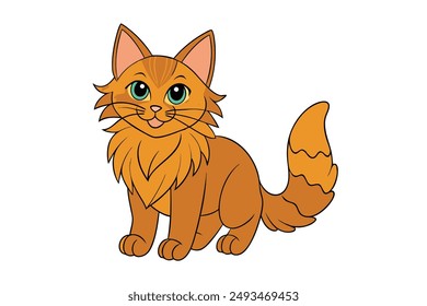 A Cute Cat Vector Illustration Cartoon, Clipart, and Line Art Designs.