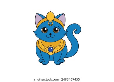 A Cute Cat Vector Illustration Cartoon, Clipart, and Line Art Designs.