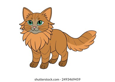 A Cute Cat Vector Illustration Cartoon, Clipart, and Line Art Designs.