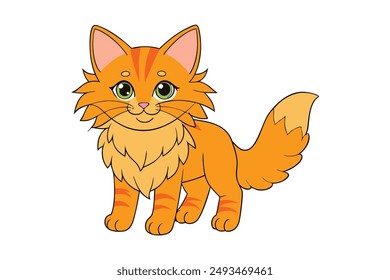 A Cute Cat Vector Illustration Cartoon, Clipart, and Line Art Designs.