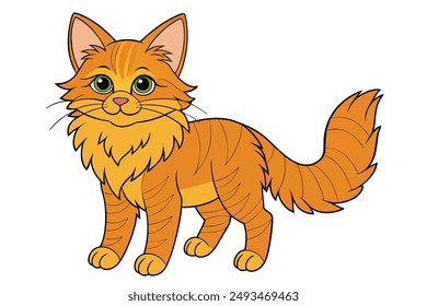 A Cute Cat Vector Illustration Cartoon, Clipart, and Line Art Designs.