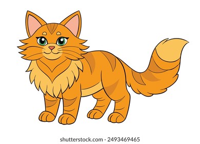 A Cute Cat Vector Illustration Cartoon, Clipart, and Line Art Designs.