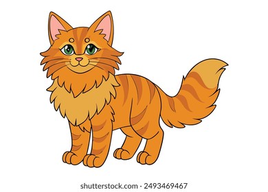 A Cute Cat Vector Illustration Cartoon, Clipart, and Line Art Designs.