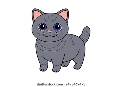 A Cute Cat Vector Illustration Cartoon, Clipart, and Line Art Designs.