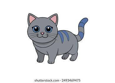 A Cute Cat Vector Illustration Cartoon, Clipart, and Line Art Designs.