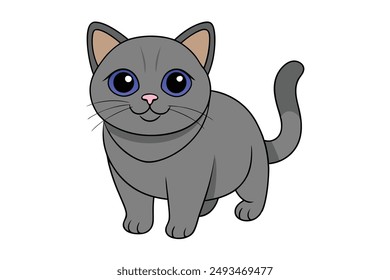 A Cute Cat Vector Illustration Cartoon, Clipart, and Line Art Designs.