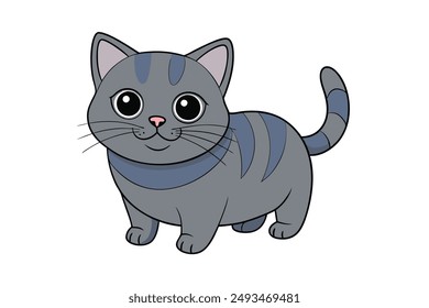 A Cute Cat Vector Illustration Cartoon, Clipart, and Line Art Designs.