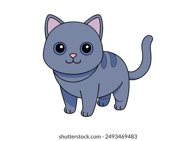 A Cute Cat Vector Illustration Cartoon, Clipart, and Line Art Designs.