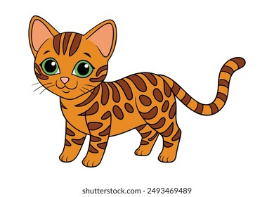 A Cute Cat Vector Illustration Cartoon, Clipart, and Line Art Designs.