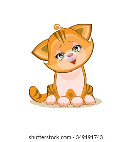 cute cat, vector illustration, cartoon style