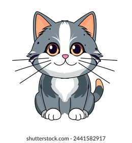Cute cat vector illustration character image, very adorable and cute