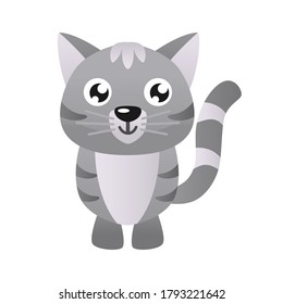 Ilustración vectorial de gato. Diseño plano.