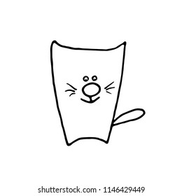 Cute cat. Vector illustration in free hand drawn style.