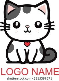 Cute Cat Vector Illustration Icon Sticker, Cat Mascot vector illustration character design, Simple cat Cartoon style