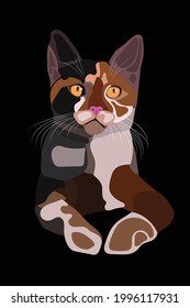 Ilustración de vectores de gato. Amantes del gato