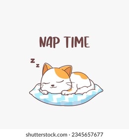 Cute Cat Vector Illustration Nap Time