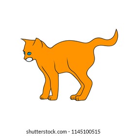 cute cat, vector illustration on white background