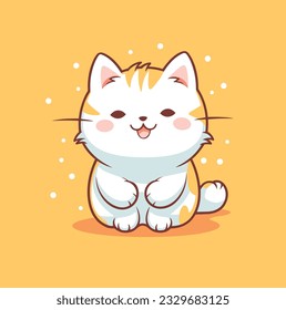 Ilustración vectorial de gato mate sobre fondo blanco