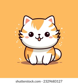 Cute cat vector illustration on white background