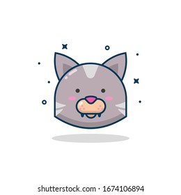 Ilustración vectorial de gato mate. Para pegatinas, página web, fondo y más.
