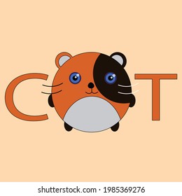 cute cat vector illustration, suitable for children