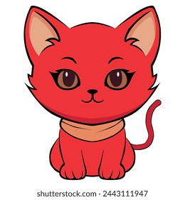 cute cat vector illustration for t shirt design, stocker, logo, icon, banner etc