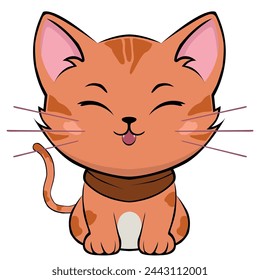 ilustración vectorial lindo del gato para el diseño de la camiseta, calcetín, logotipo, icono, banner, etc