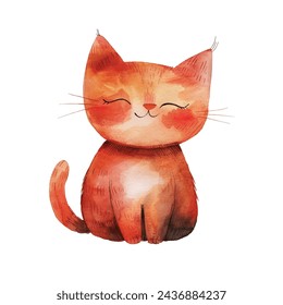 lindo gato ilustración vectorial en estilo de acuarela