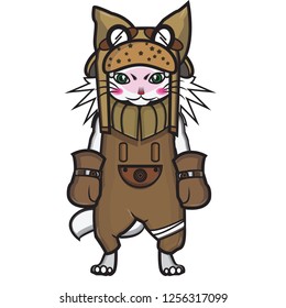 Cute cat vector illustration with white background,Can be used for printing t-shirts, children's books, stickers etc.