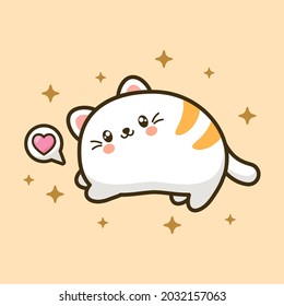 Cute cat vector image, vector eps. 10