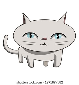 The cute cat is a vector image, illustrating a very cute and sweet cat.