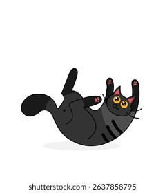 Cute cat vector. Kitten in flat style
