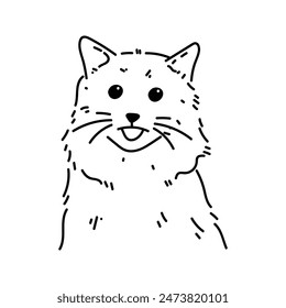 Cute cat vector line art illustration isolated on white background. Minimalist illustration for t-shirts, jackets, hoodies, stickers, etc.