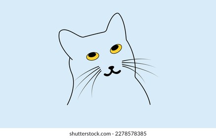 Cute cat vector line arts