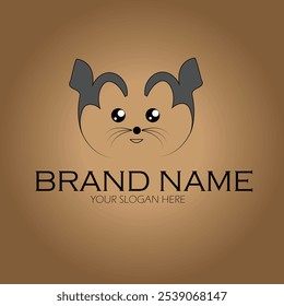 Diseño lindo del logotipo del Vector del gato