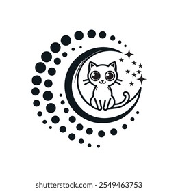 DESIGN BONITO DO LOGOTIPO DO VETOR DO GATO