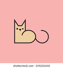 icono del vector del gato lindo