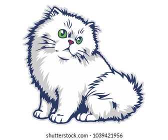 cute cat vector mascot with white background