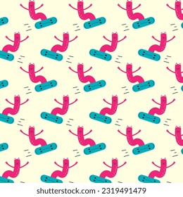 cute cat vector pattern for tee print and background wallpaper