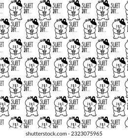 cute cat vector pattern for tee print and background wallpaper
