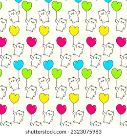 cute cat vector pattern for tee print and background wallpaper
