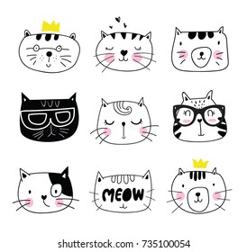 Cute Cat Vector set.