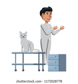 cute cat and vet