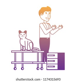 cute cat and vet