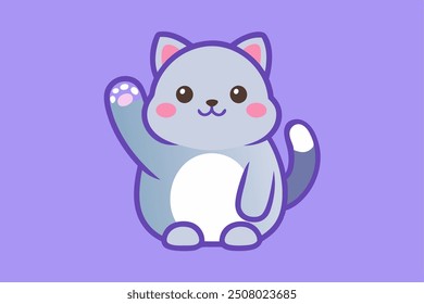 A cute cat waiving its paw