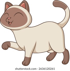 Cute cat walking gracefully vector illustration
