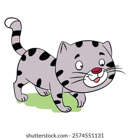 Cute cat walking vector illustration