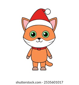 a cute cat waring Santa cap - chiasmas vives