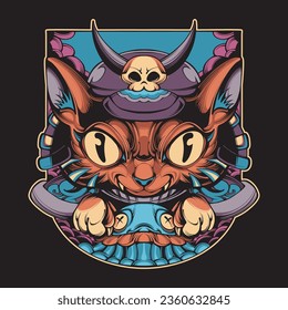 cute cat warrior art design